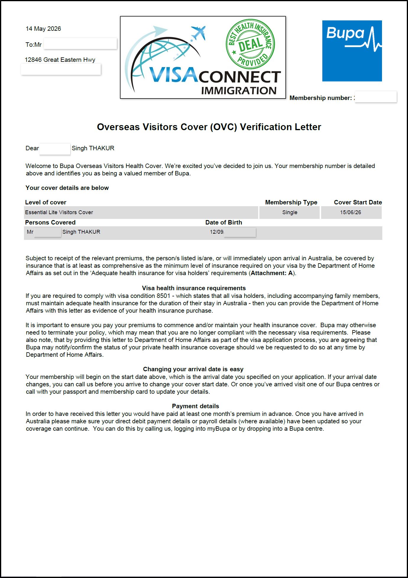 Visa Grant